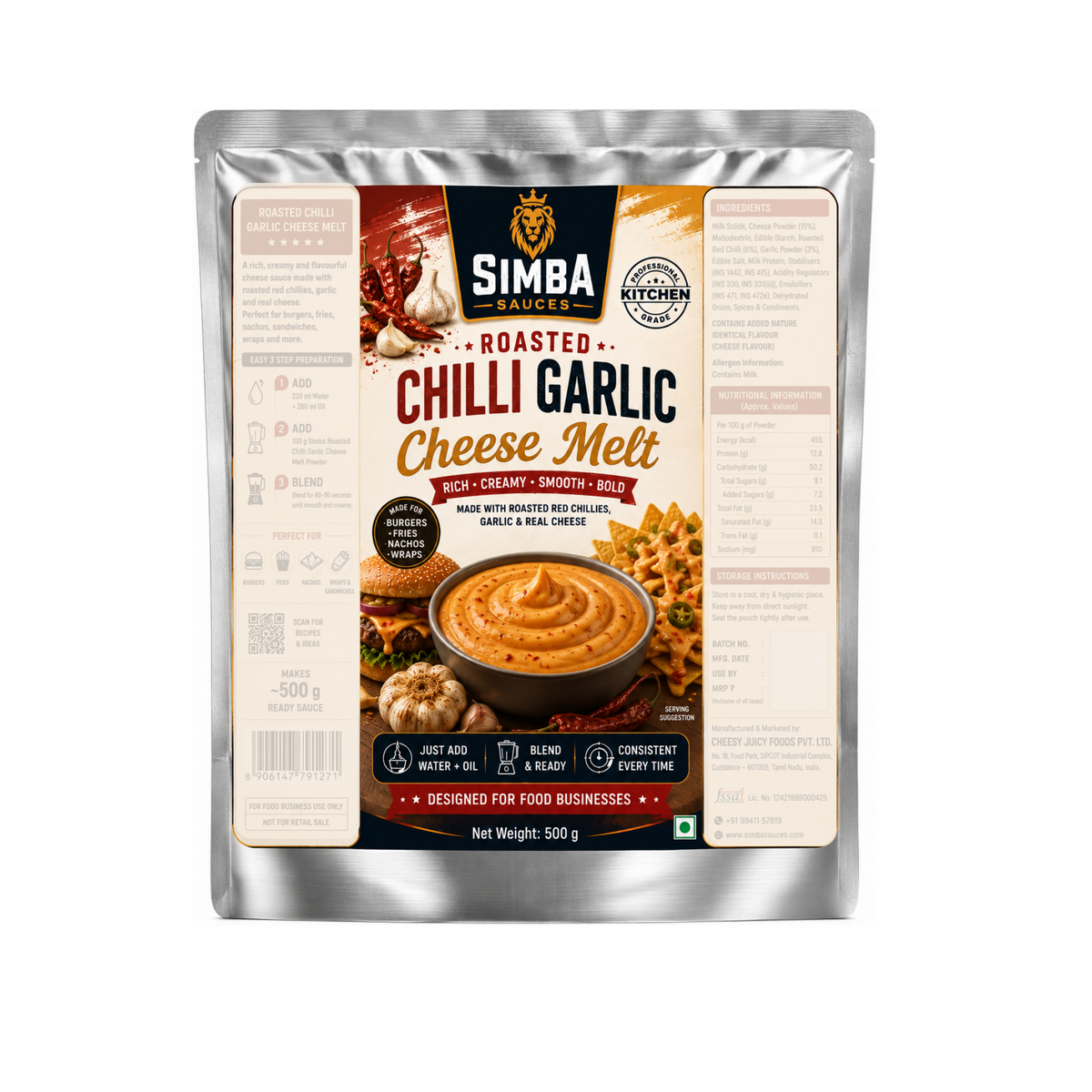 Roasted Chilli Garlic Cheese Melt (Makes 500gms)