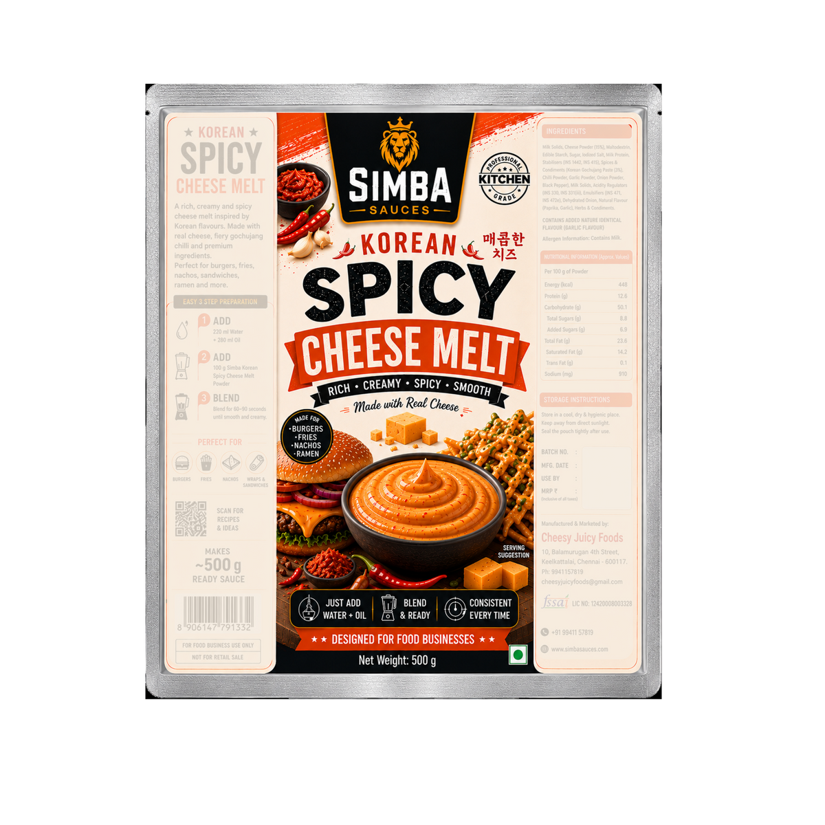 Korean Spicy Cheese Melt (Makes 500gms)