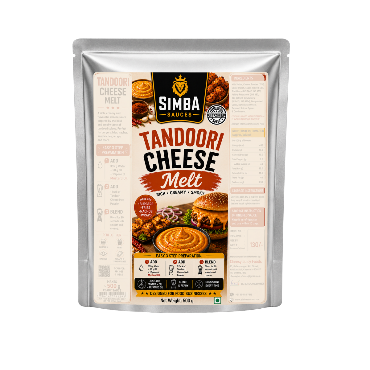 Tandoori Cheese Melt (Makes 500gms)