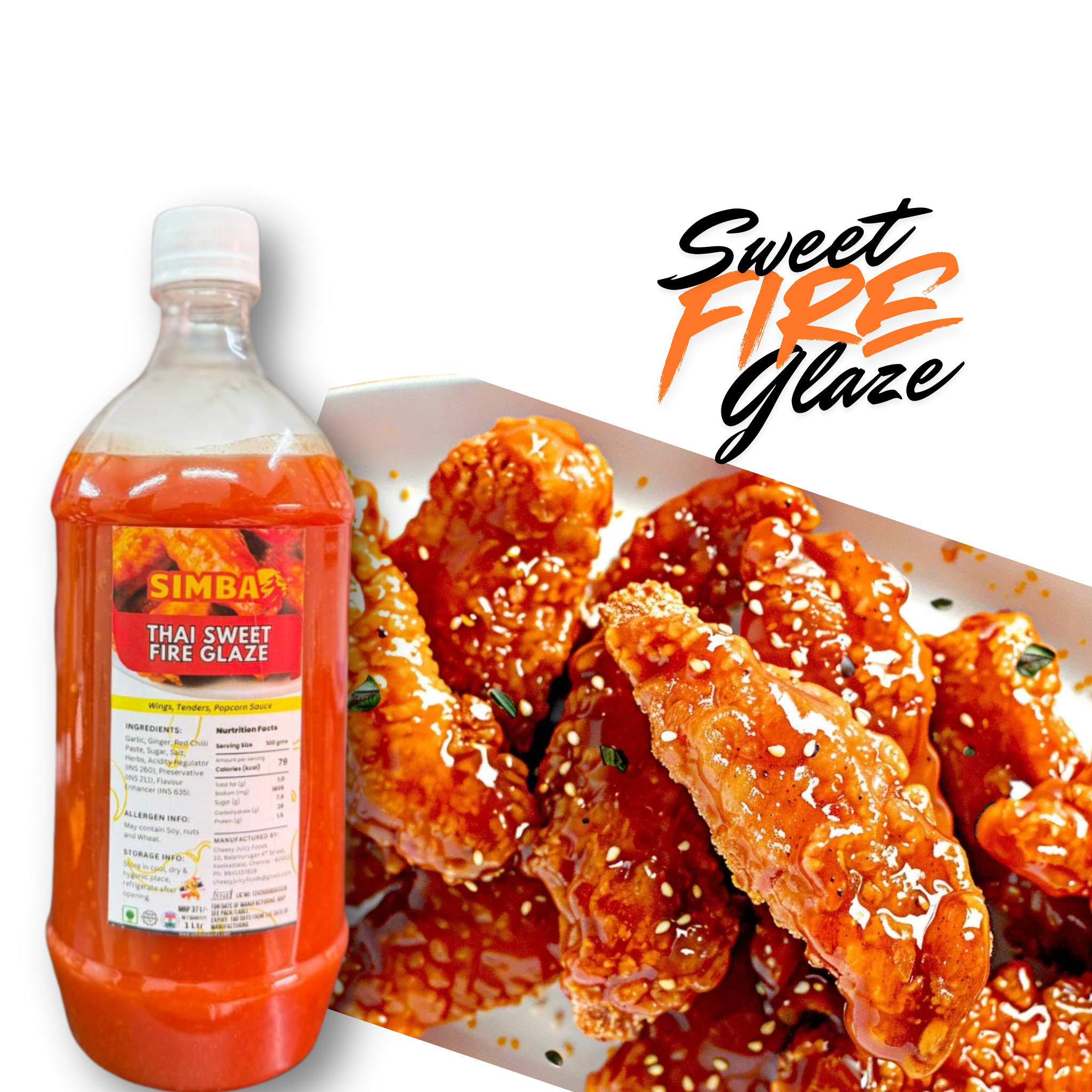 Sweet Fire Blaze Dunked Sauce for Fried Chicken Burgers and Grilled Chicken
